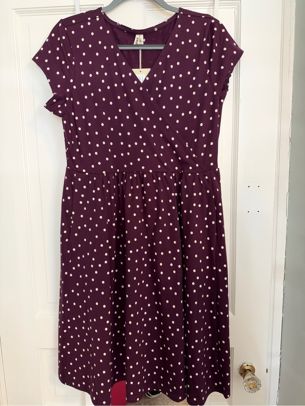 Pact Polka Dot Wrap-Style Dress